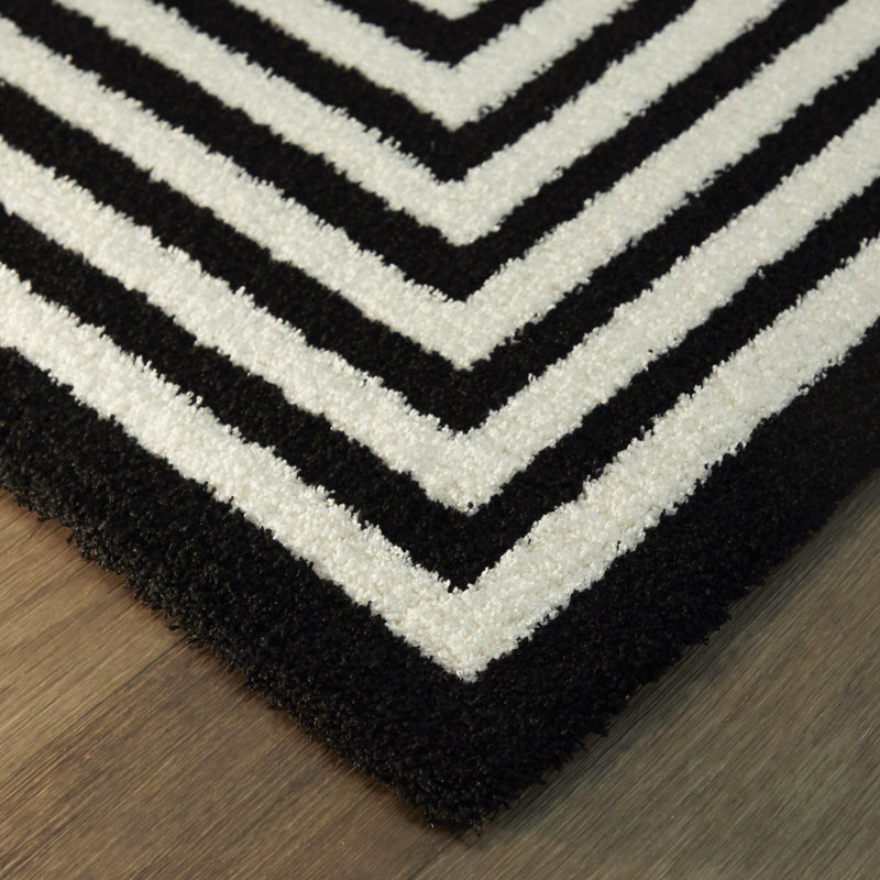 Corrigan Studio® Pangle Geometric Black/White Area Rug & Reviews Wayfair